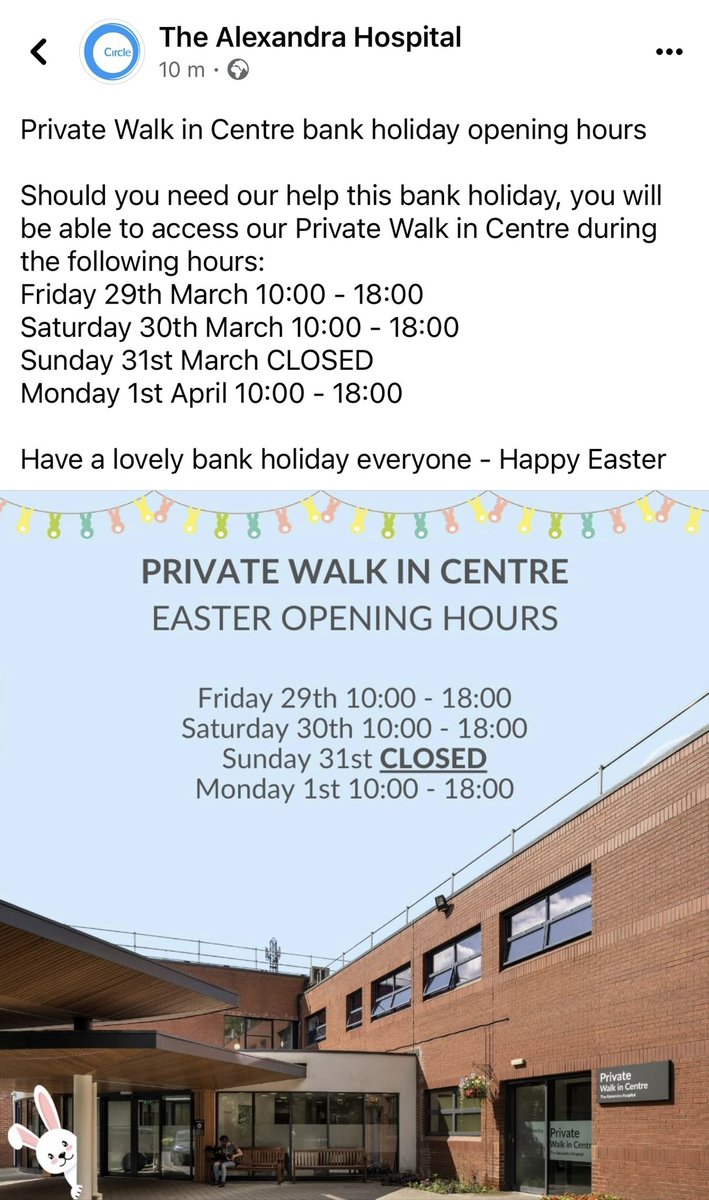 If you need any Healthcare over the BH weekend!! 👍