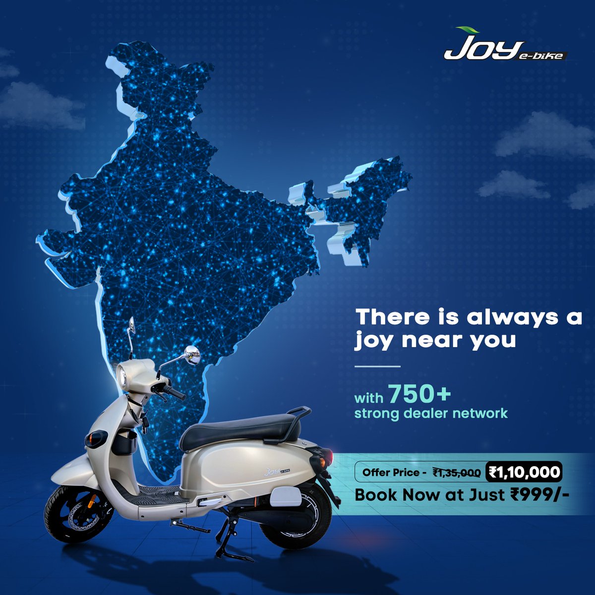 Hurry up, the offer ends soon! 🏃‍♂️ Find your nearest Joy e-bike dealer today 🌟, from our wide network of 750+ touchpoints spread across India. For further inquiry call our ☎️Toll-Free No- 1800120055500 #Bharatkajoy #Joyebike #mihos #DealerNetwork