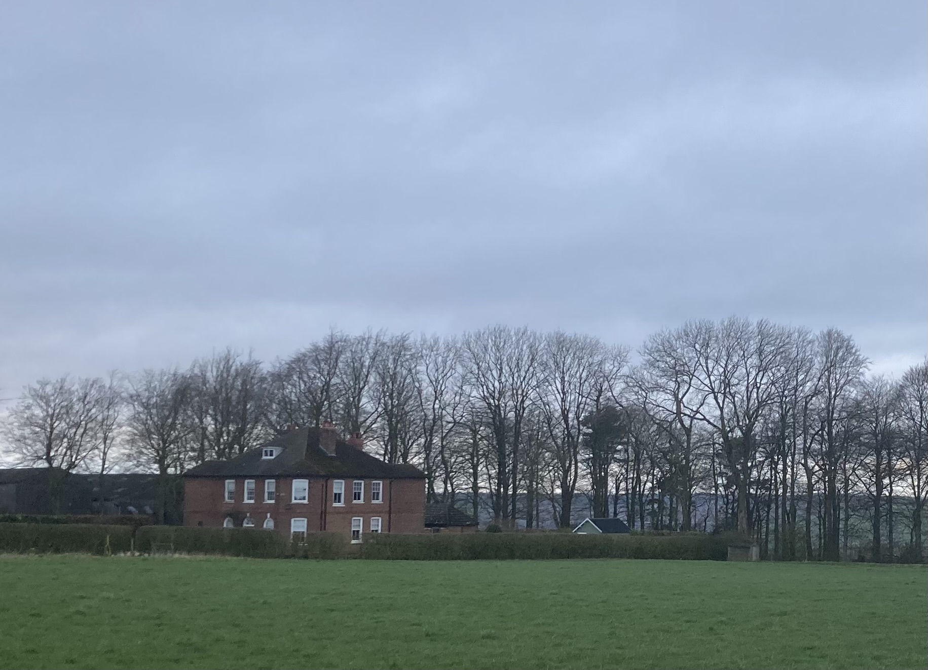 Collingwood House which features on the foreground of 'The Road Across the Wolds' - David Hockney