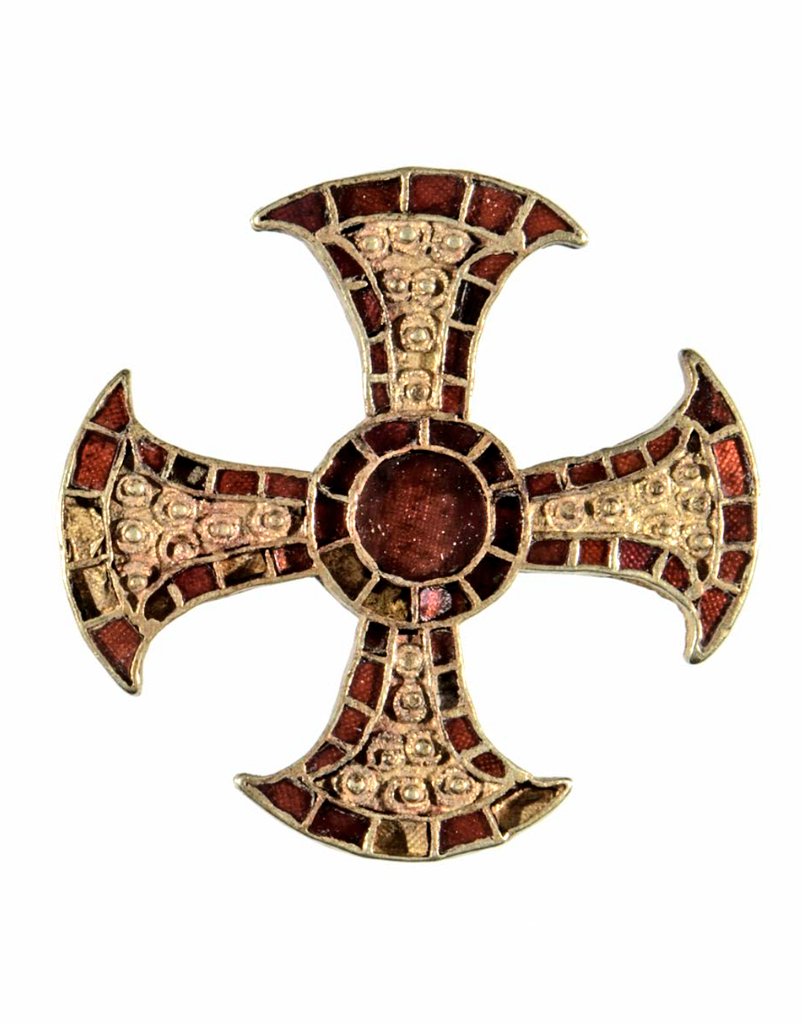 #FindsFriday
The Trumpington Cross, made of #gold & garnet, was found on the skeleton of a 14-18-year-old female laid to rest in the extremely rare ‘bed burial’ ceremony.

Only a handful of Anglo Saxon bed burials have ever been discovered in the UK . 
#Archaeology #History #art