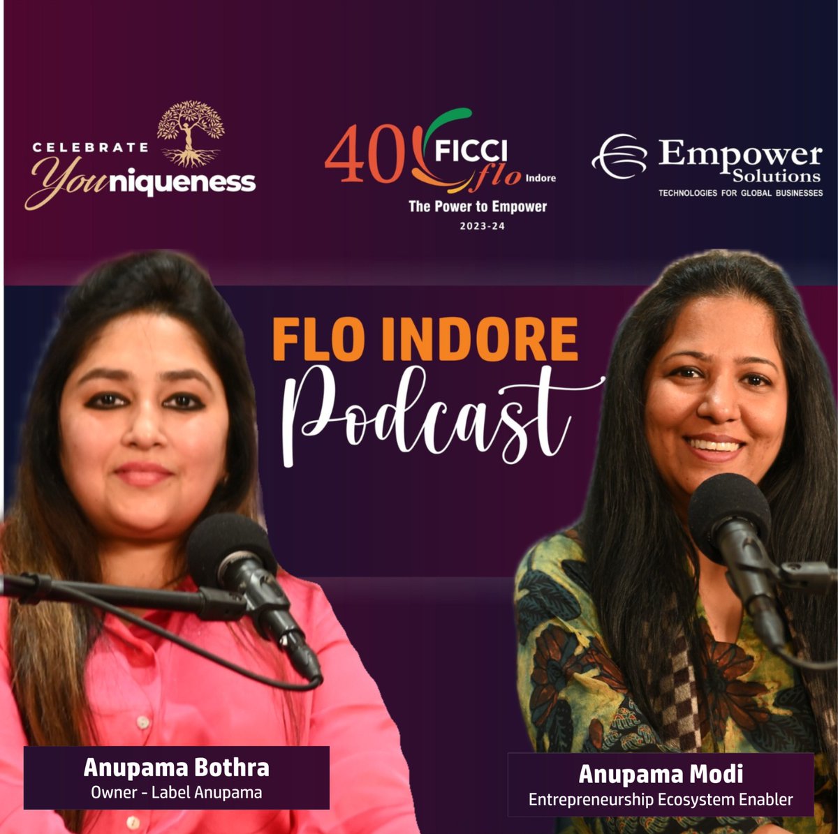 Let's celebrate FLOpreneurs Youniqness! With our 1st ever FLO Indore Podcast, where we dive into captivating conversations with Anupama Modi and Anupama Bothra as they explore the story behind Label Anupama.
YouTube: YouTube.openinapp.co/FLOPodcast-Ep-4
Spotify: spotify.openinapp.co/FLOPodcast-Ep-4