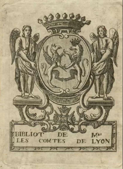 #Exlibris gravé aux armes des chanoines du chapitre de la cathédrale Saint-Jean appelés aussi 'Comtes de Lyon' : 'porte de gueule à un griffon d'or et un lion d'argent couronné d'or affrontés' #LesArmoiriesDuVendredi ⤵️vu.fr/qbvYb