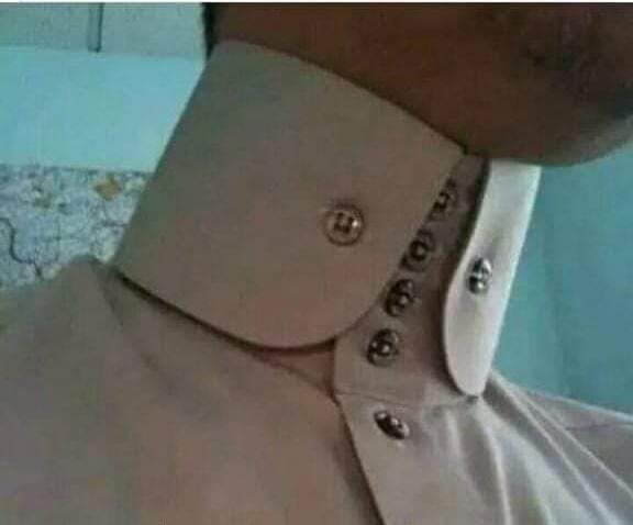 اس طرح کا کالر بنوائیں اور پتنگ کی ڈور سے خود کو بچائیں. ۔ حکومت پاکستان 
ye bi sahi he wese🤪