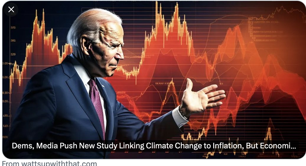Democrats and their media lapdogs push new study linking INFLATION and CLIMATE CHANGE
#RuinablesMoreExpensiveThanOilGas
'Three of the study’s four authors — Christiane Nickel, Eliza Lis and Friderike Kuik— are affiliated with the European Central Bank, an institution that