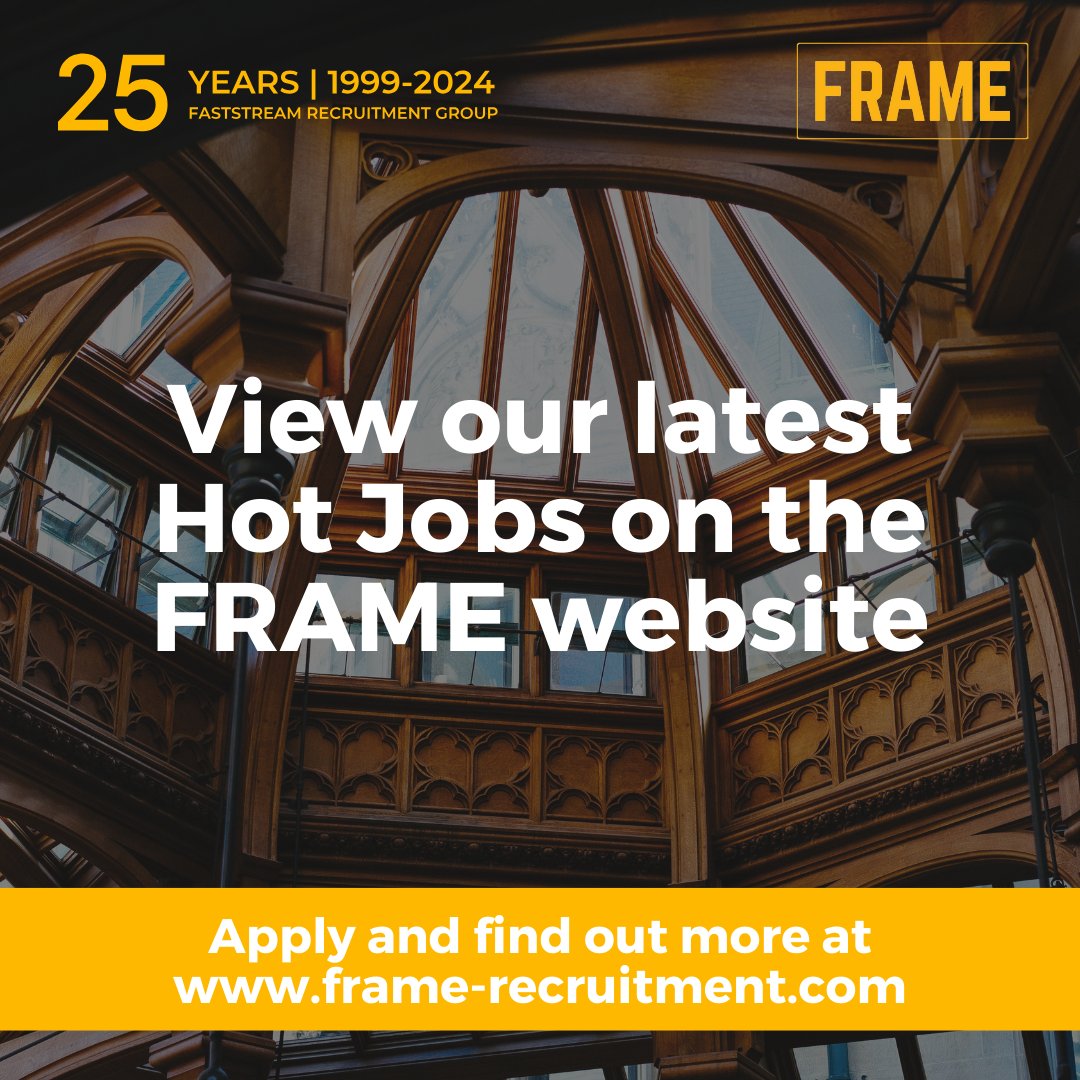 Are you looking for the latest job opportunities in the interior design and architecture industry? Check out the exciting new roles FRAME Recruitment has to offer frame-recruitment.com/jobs #InteriorDesign #Architecture #FRAME25 #FaststreamGroup25