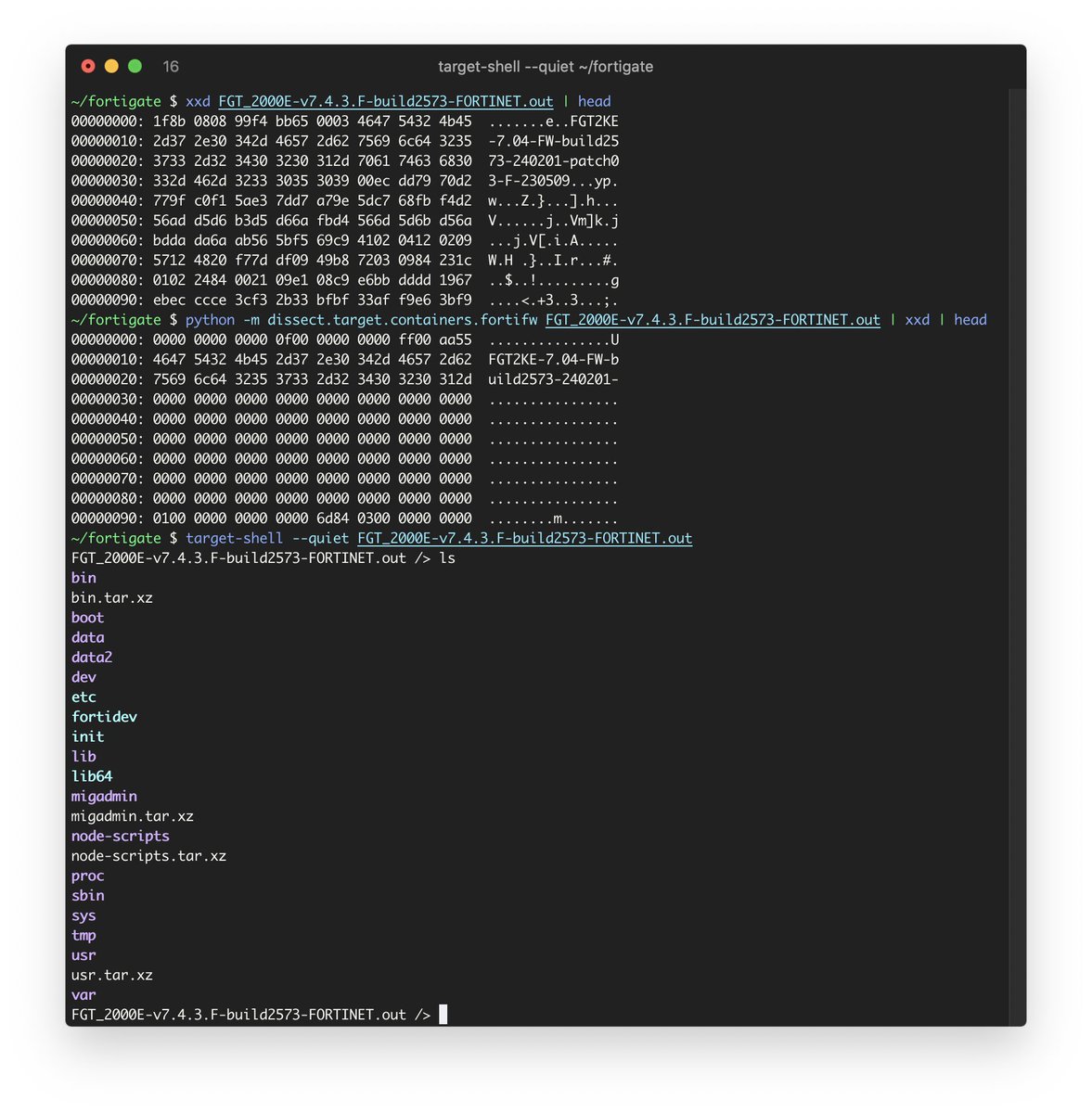 foxit's tweet image. 🚀 Our open-source Dissect project now supports reading Fortinet firmware files! 🛡️ Easily mount, browse or dump FortiGate firmware files hassle-free with Dissect. No extra steps needed! #Dissect #Fortinet #FortiGate #Firmware
github.com/fox-it/dissect…