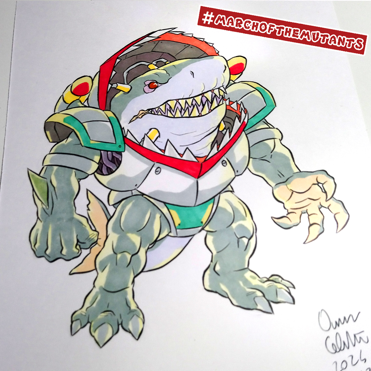 29/31 Armaggon! I loved working on this one, RT if you like my version! #armaggon #marchofthemutants #tmnt #teenagemutantninjaturtles #ninjaturtles #tartarugheninja #turtles #traditionalart #fattoamano #handmade #noai #artwork #illustrazione #disegno