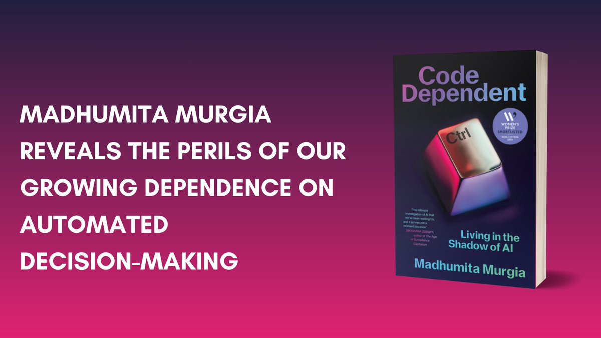 CODE DEPENDENT by @madhumita29 is a compelling exploration of the choices we make and the ones being made for us. Are we ready to confront the consequences? 📍amzn.eu/d/7MOQTUX @pew_literary @womensprize #ArtificialIntelligence