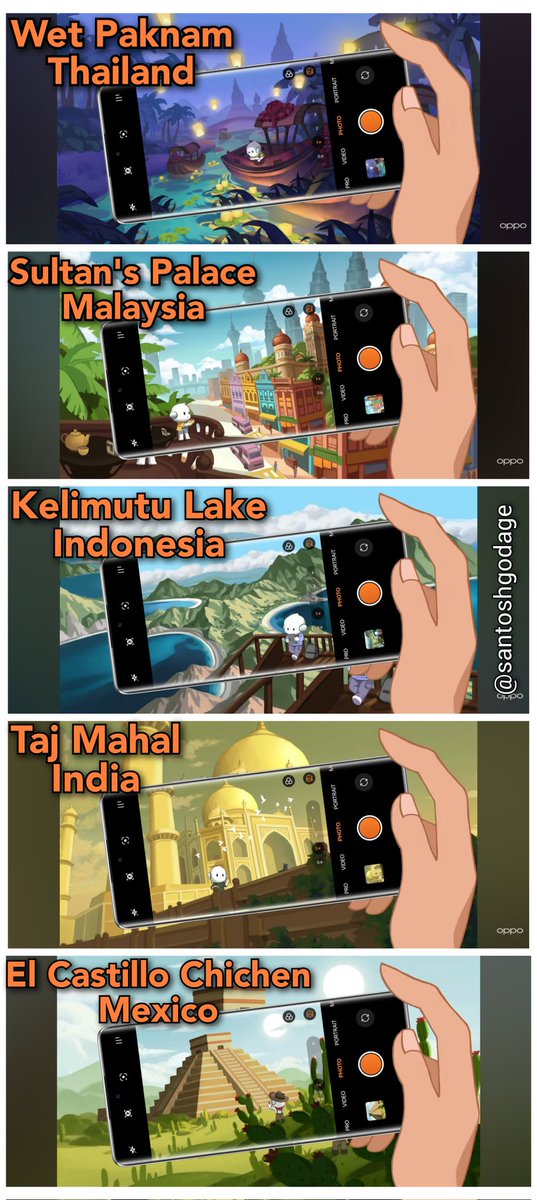 @oppo I really enjoyed the relaxing Lofi melodies and chilling like #LofiOllie all over the globe┌🌎┘⁠♪♪

1️⃣ Wet Paknam ☞ @OPPOThailand

2️⃣ Sultan's Palace ☞ @OPPOMalaysia 

3️⃣ Kelimutu Lake ☞ @OPPOIndonesia 

4️⃣ Taj Mahal ☞ @OPPOIndia 

5️⃣ El Castillo Chichen ☞ @OPPOMexico