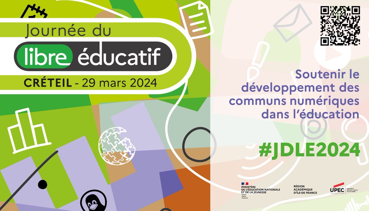 C'est parti ! Troisième édition de la #JDLE2024 co-organisée par @Edu_Num et @RAIledeFrance

📺en direct sur pod.u-pec.fr/live/droit-amp…

☑️acculturer aux communs numériques
☑️soutenir l’écosystème des communs numériques