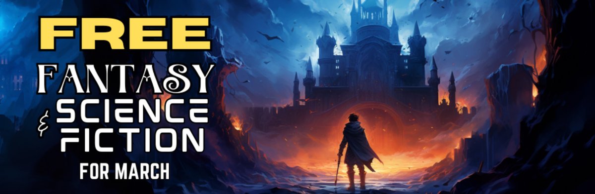 😱 ENDS SUNDAY ⚡🪄👾🚀🛸🪐🏰
Don't forget to fill your ereader with #FANTASY + #SCIFI 
- 70 intriguing titles to choose from 
- Includes my own novella For Those About to Rock
-  FREE download #FREEFRIDAY
image: warrior silhouette in front of a castle
books.bookfunnel.com/fantasy-march/…