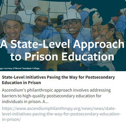 A milestone was reached as the U.S. officially lifted its year ban on Pell Grants. This restoration signifies a pivotal shift in the landscape reducing dependence bearing the costs of prison education.

Learn more: ascendiumphilanthropy.org/news/news/stat…

#PrisonEducation #PellGrants