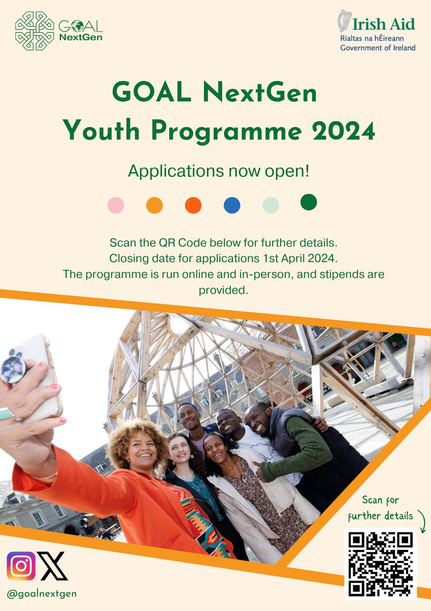 We are delighted to announce that the @GOALNextGen Youth programme applications are now open! Click the link 👇for further details. goalglobal.org/nextgen-youth-…