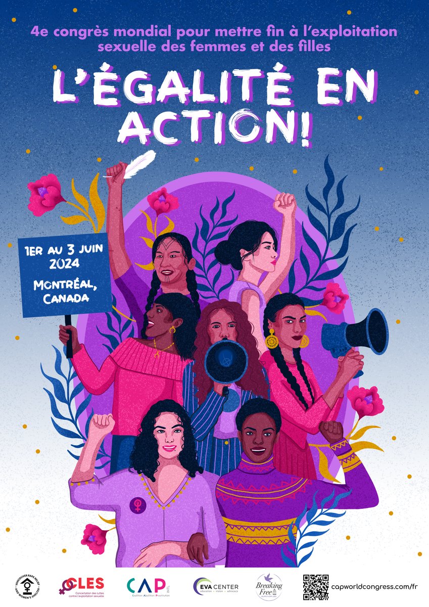 🌟 Rejoignez-nous dans 63 jours pour le 4e Congrès mondial pour mettre fin à l’exploitation sexuelle des femmes et des filles ! Réservez votre place dès aujourd'hui ! 👉 bit.ly/EqualityInActi… #EqualityinAction #CAPWorldCongress @CAPintl @vanraperelief @endwomanabuse