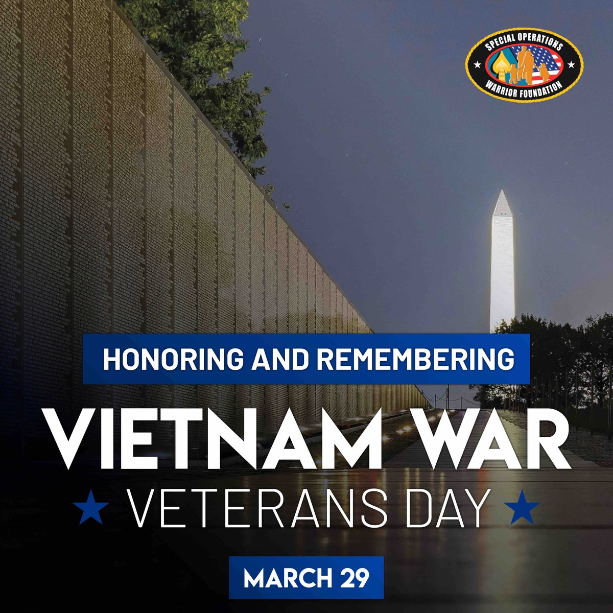 REMEMBERING 🙏🏻 Today, #SOWF honors the brave men and women who served in the Vietnam War. We remain grateful for your service. #NationalVietnamWarVeteransDay