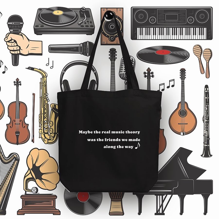cmd_s_apparel's tweet photo. Maybe the real music theory was the friends we made along the way… 🎶

Or, something like that. Anyway, tote is available now 😝 https://t.co/lOvre1A0p1