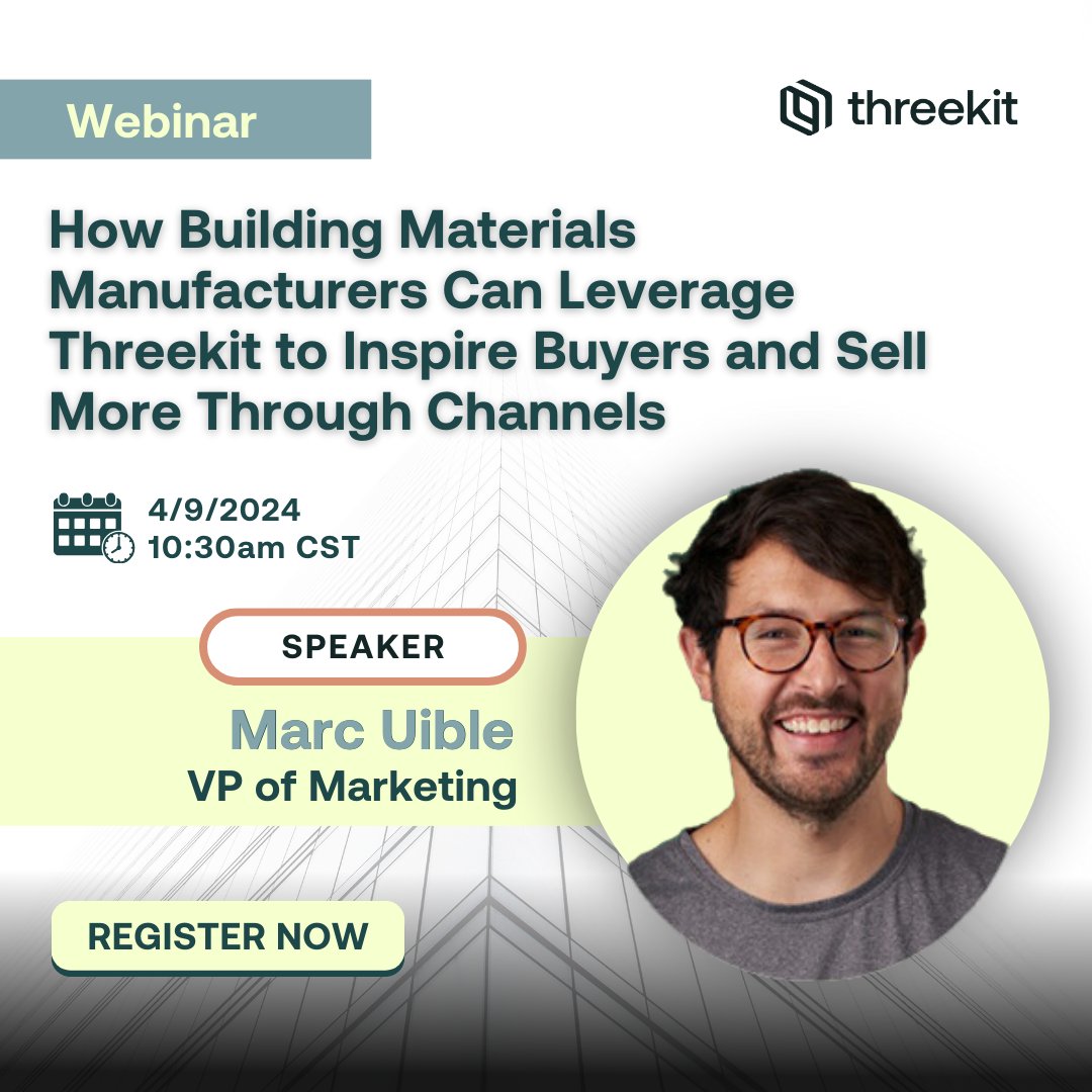 🔥 Ignite Your Sales with Innovation! Discover how to revolutionize selling in the building materials industry. Join our webinar, Apr 9, 10:30am CST. 🔍

👀 See live demos, learn about immersive experiences & tech integration.

Hosted by @marcsup

threekit.com/webinar-how-bu…