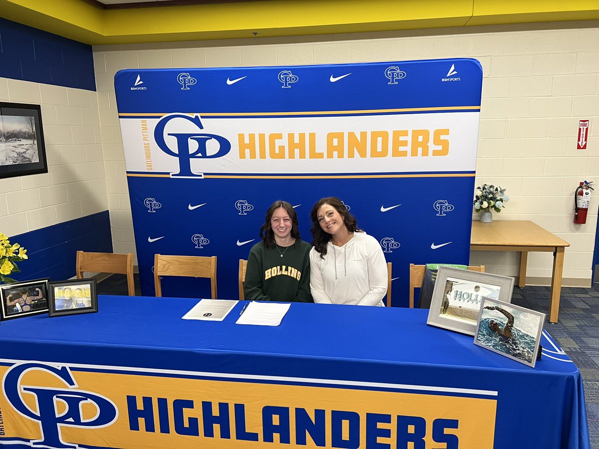 Yesterday, we made history! Arwyn Paulk committed to Hollins University. She accepted the offer of the prestigious Artemis Scholarship for Women in STEM and a spot on their swim team. She is the first swimmer in GP's history to sign with an NCAA team. We are so proud of her!