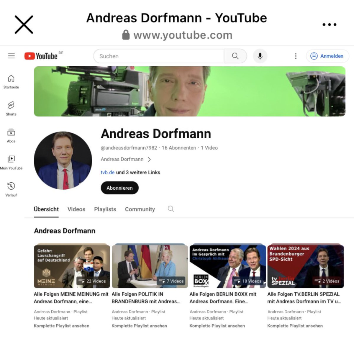 Meinen YouTube-Kanal jetzt abonnieren. Sendungen im Fernsehen verpasst? Alle aktuellen TV-Formate auch hier: youtube.com/@andreasdorfma… #AndreasDorfmann #Journalist #Moderator #Fernsehen #TV #Television #Medien #Media #Online #YouTube