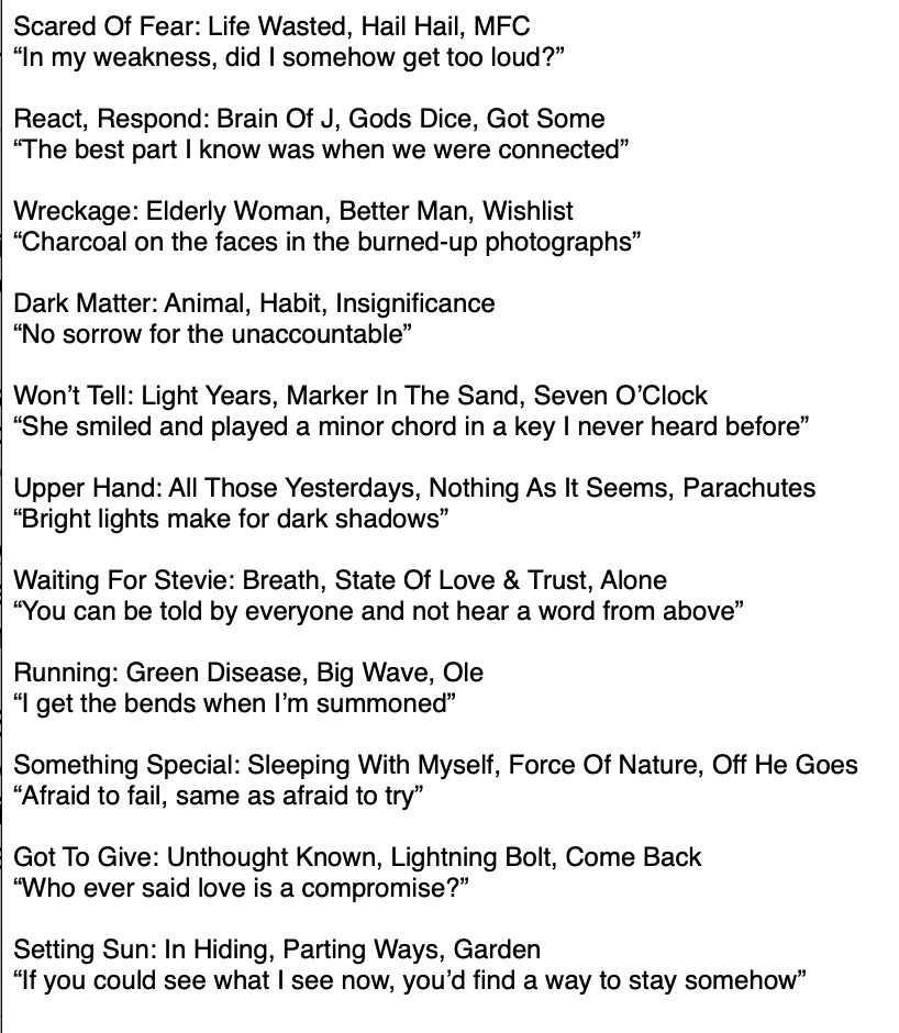 brainofjoacohen's tweet image. My ears hear a lot of @pearljam musical DNA on their new LP. Your mileage may vary, but here are some reference points and notable lyrics from "Dark Matter":