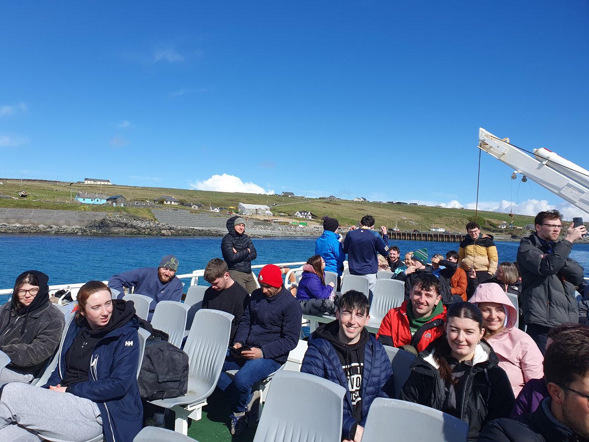 @Maynoothgeog #GY205 On the ferry! After four enriching and packed days, we say goodbye and thank you to #Inisfbofin and start our journey home to MU, tired yet changed #fieldwork