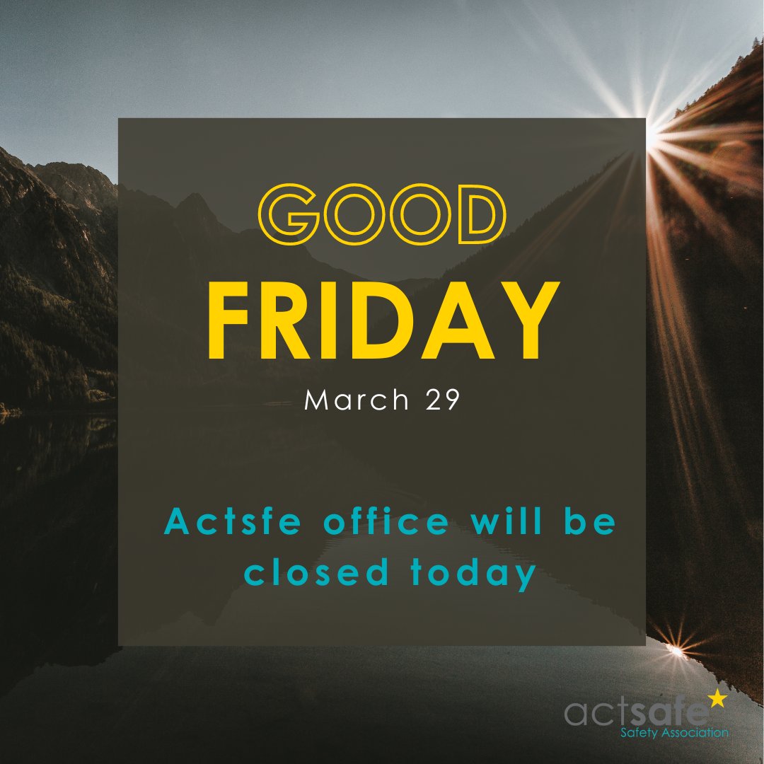 Actsafe extends warm wishes for a peaceful and meaningful Good Friday. #Actsafe #MotionPicture #PerformingArts #LiveEvents #GoodFriday