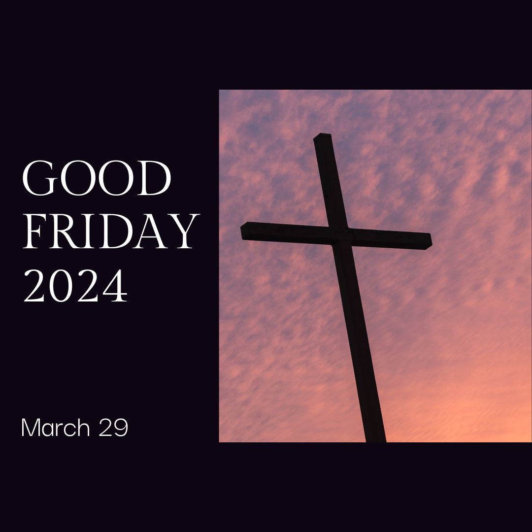 It's Good Friday! Today is the day we celebrate Jesus’ crucifixion. 'For Christ died for sins once for all, the righteous for the unrighteous, to bring you to God. He was put to death in the body but made alive by the Spirit.” 1 Peter 3:18