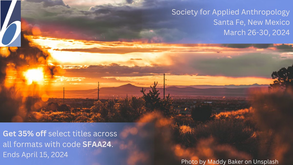 It's the fourth day of #SFAA24 in New Mexico! Swing by our booth for discounts on new books, free journal samples, and chat with Vivian Berghahn - and remember to use code SFAA24 on our website for 35% off all #Anthropology titles until April 15! berghahnbooks.com/sfaa