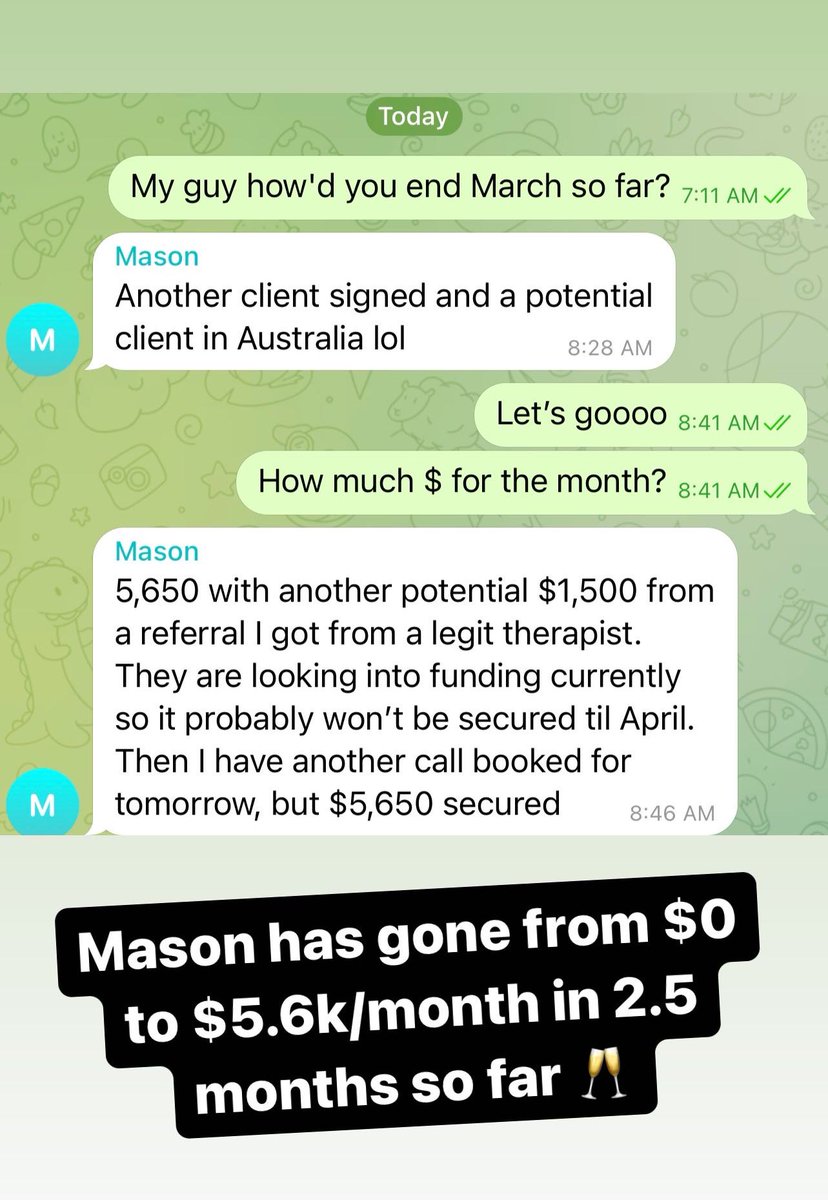 Mason was at $0 just ~ 2 months ago.

Now he’s at $5.6k/month for March.

Just getting started.