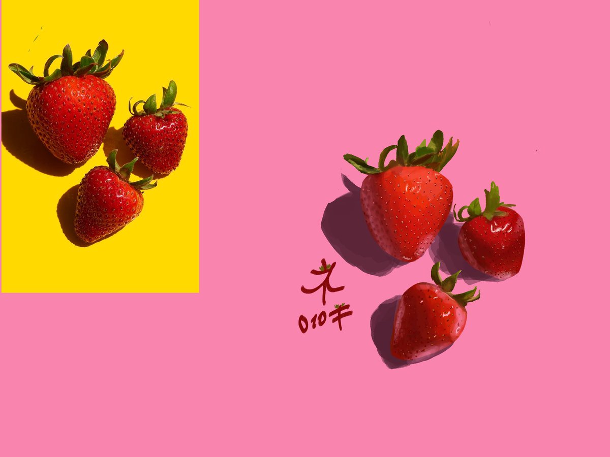 nature morte of Strawbis 🍓🍓🍓 
#naturemorte #strawberryart #strawberries #procreateart #digitalwork #DigitalArtist #digitalart #arttwt #artmoots #procreate