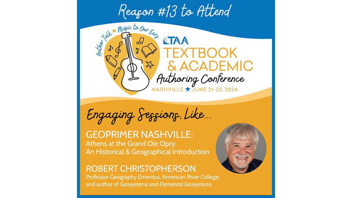 #TAA2024 attendees will learn from geography expert Robert Christopherson 🤠 How Nashville got the nickname 'Athens of the South' 🤠 Which civil rights milestones happened in Nashville 🤠 When the Grand Old Opry began. Register now for early-bird rates! bit.ly/46bpK2b
