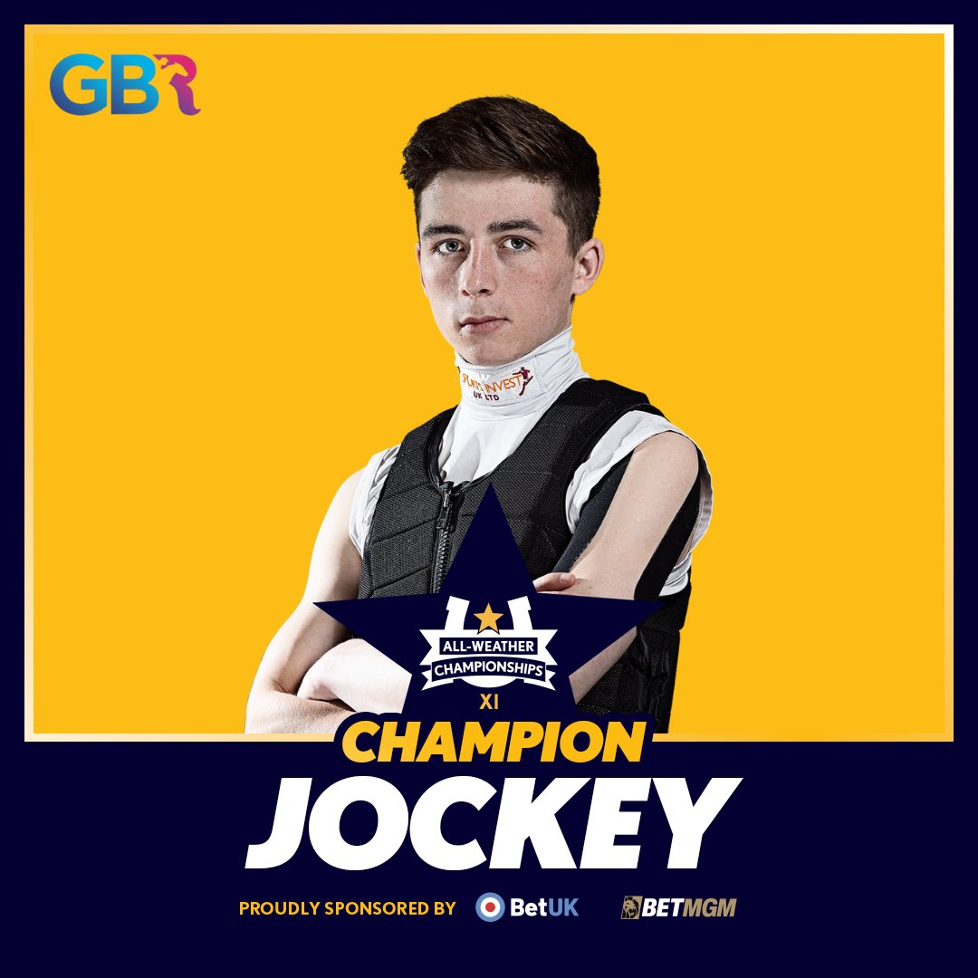 Congratulations to @Rossaryan15 for securing the title of Champion Jockey in the Season 11 All-Weather Championships! 🥇 Achieving over 80 wins this season, Rossa has demonstrated why he is one of the best flat jockeys in British Horseracing. Well done Rossa 👏 #LingfieldPark