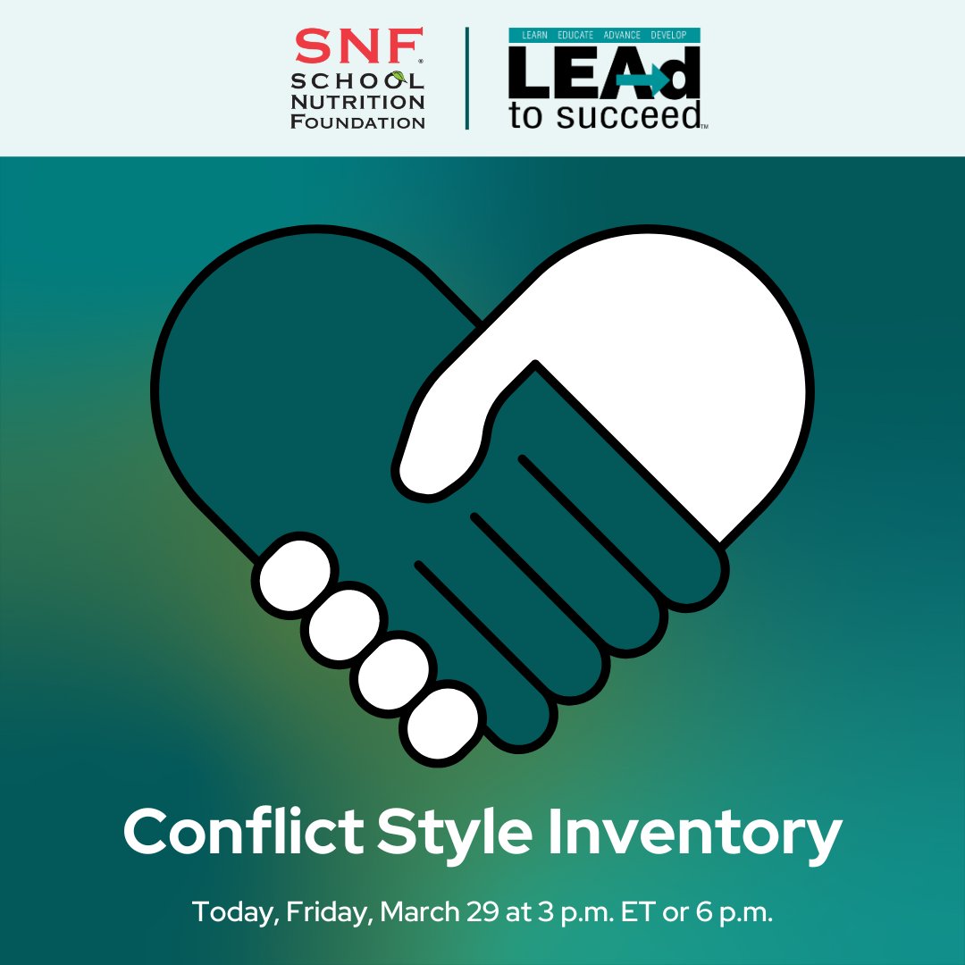 Register for today’s one-hour training and take stock of your own “Conflict Style Inventory.” Explore 5 different conflict mgmt styles & how each is used to approach difficult workplace conversations. This training will be held twice: 3 p.m. ET & 6 p.m. bit.ly/LeadInMarch