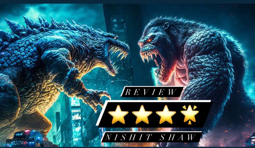 Rating: ⭐️⭐️⭐️½
#GodzillaxKongTheNewEmpire is a VISUAL SPECTACLE. #AdamWingard creates an immersive experience by getting the execution right. The cast is at their best with #BrianTyreeHenry adding a lot to the humour. Must Watch for MonsterVerse fans.  👍🏻👍🏻#GodzillaxKongReview