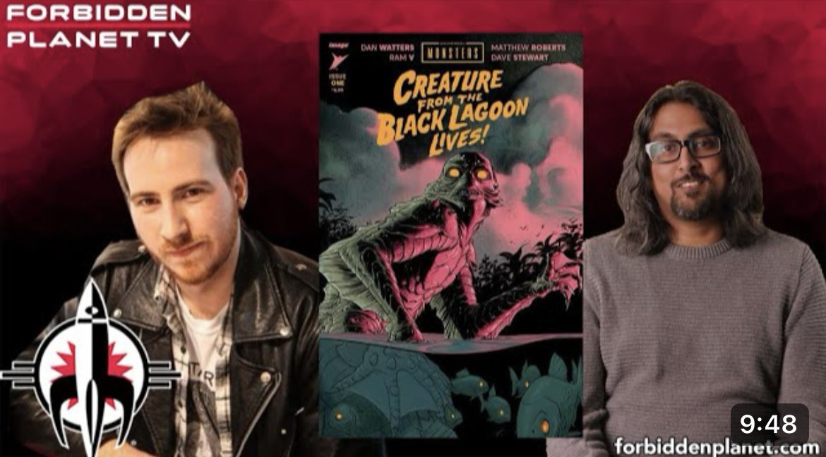 HE IS RISEN: the Creature from the Black Lagoon, that is - @DanPGWatters & @therightram join me on today’s @ForbiddenPlanet TV to discuss their all-new THE CREATURE FROM THE BLACK LAGOON LIVES! Out this month from @ImageComics and @Skybound 🌊🧞🚀 youtu.be/OWV876OoqUI?si…