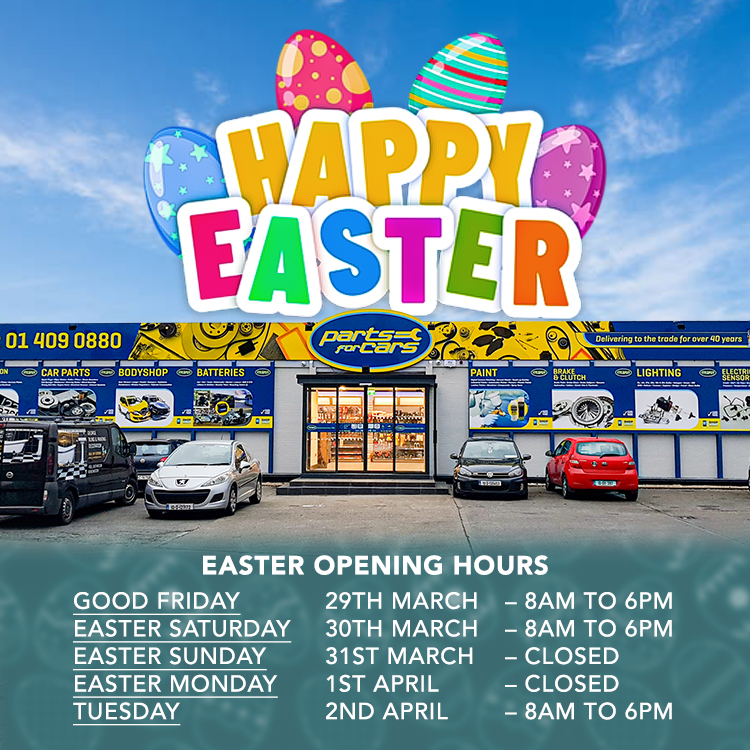 We wish you all a Happy Easter! 🐰

We will be open throughout Easter excluding Sunday the 31st &amp; Monday, April 1st. We will reopen on Tuesday the 2nd from 8am. We would like to thank all our customers for your continued support.