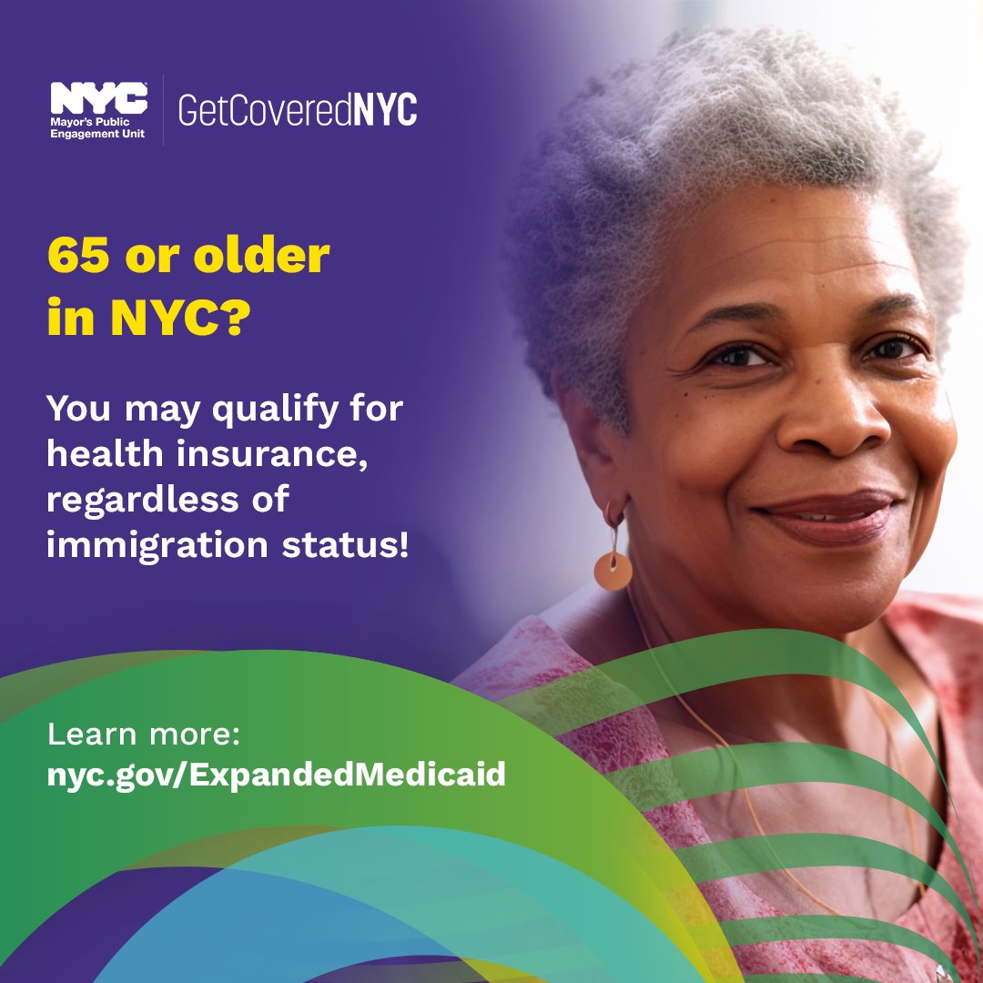 ICYMI: Immigrants age 65 and older may now qualify for full Medicaid (as opposed to only emergency Medicaid) depending on income in New York.

#GetCoveredNYC is here to walk you through this change and how to enroll.

Learn more at nyc.gov/ExpandedMedica…