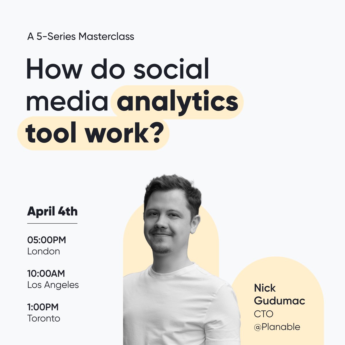 Join us for the fourth webinar of our masterclass, a session with Nick Gudumac, Founder & CTO at Planable, building the future of marketing content collaboration. us02web.zoom.us/webinar/regist…