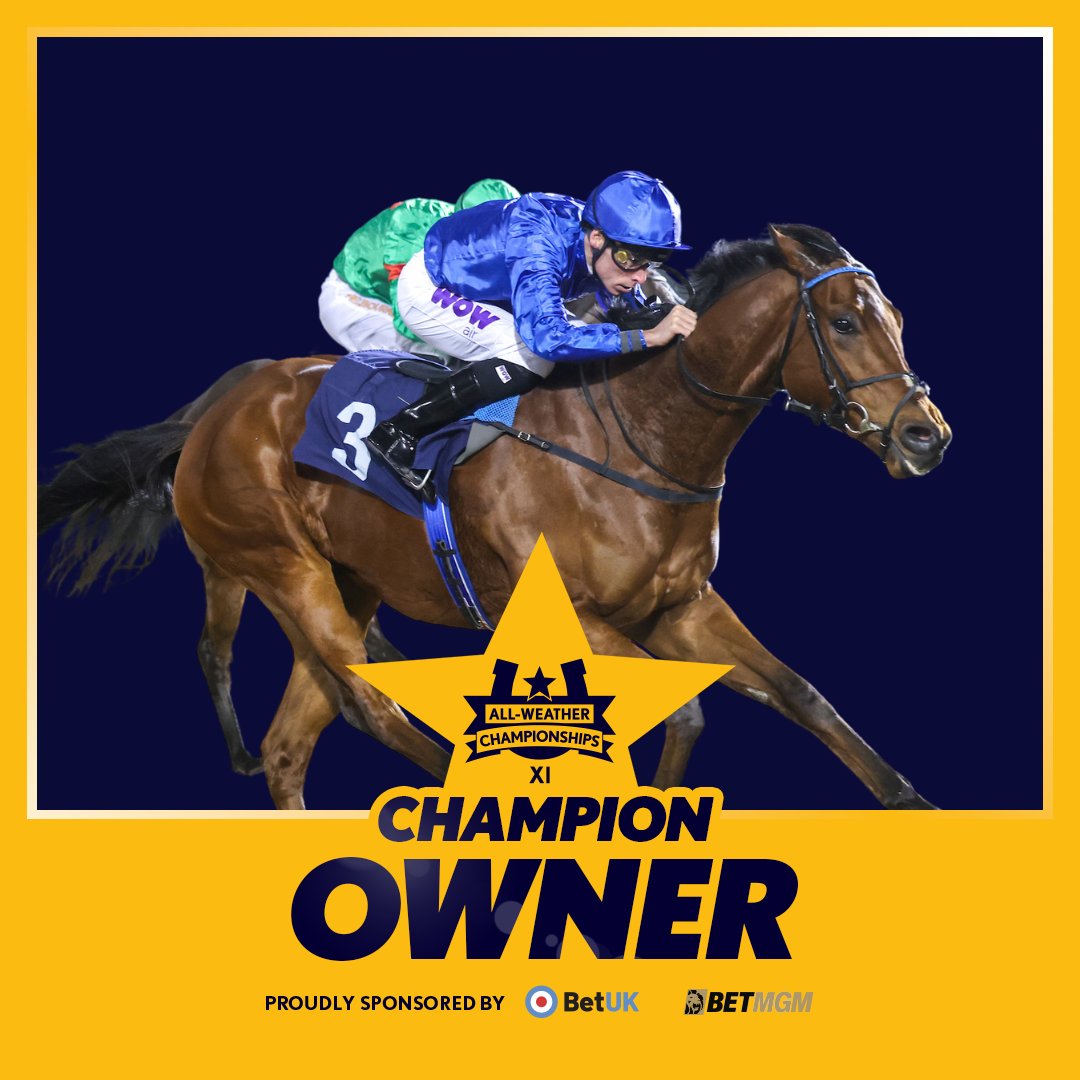 Congratulations to @Godolphin who retain the All-Weather Champion Owner title this season for the 10th consecutive season 👏 Godolphin have had 25 All-Weather victories in Season 11 with notable winners including the G3 @BetUKOfficial Winter Derby winner Military Order 🔵