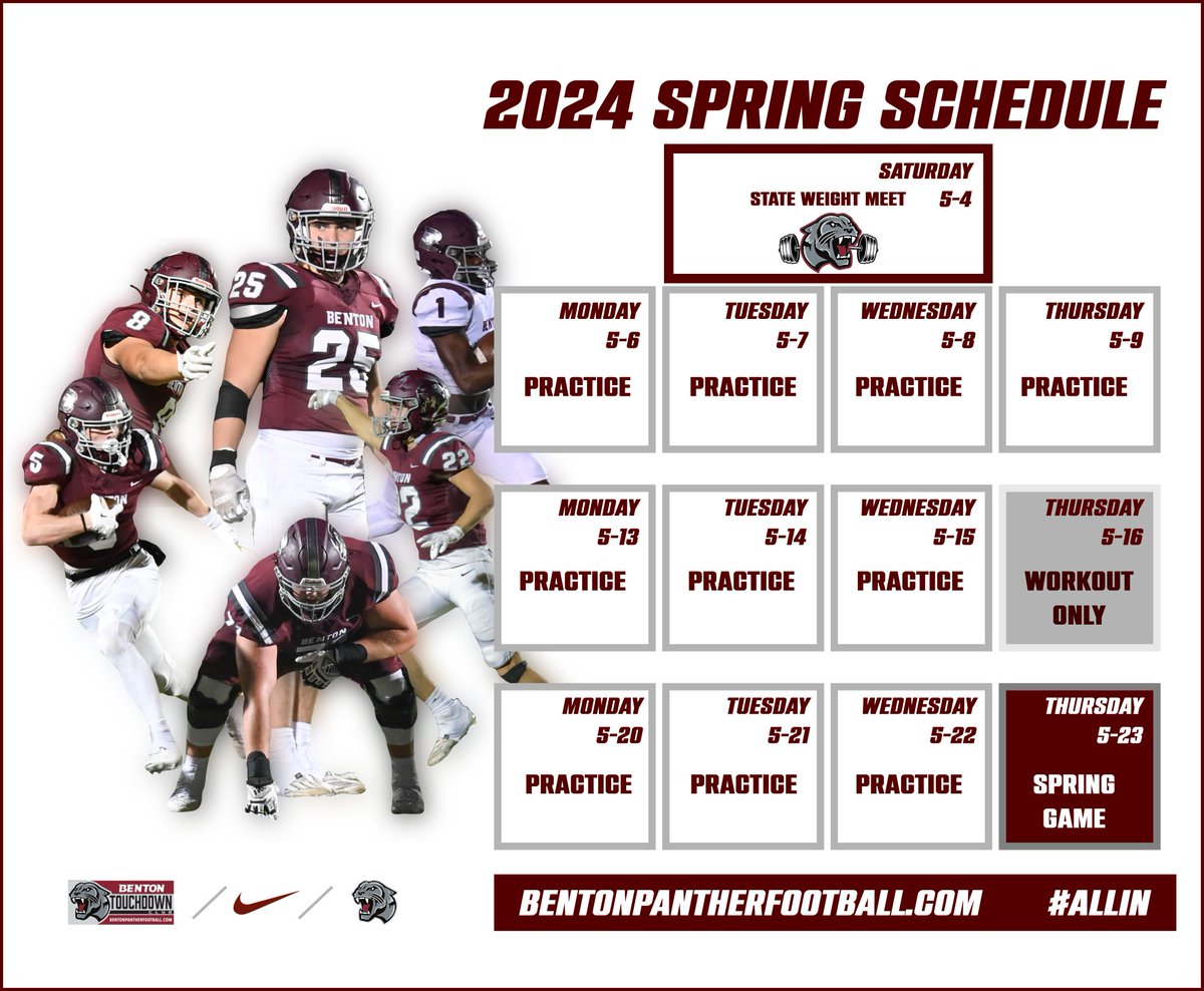 Benton Panther Spring Schedule #ALLIN