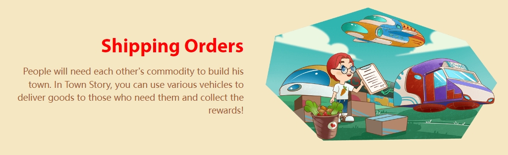 Hey Homie💙🧡 🛫Shipping Orders in @townstorygamefi⛵️ People will need each other's commodity to build his town. In Town Story, you can use various vehicles to deliver goods to those who need them and collect the rewards! 🌺🎁 #townstorygalaxy #Web3Gaming #blockchain