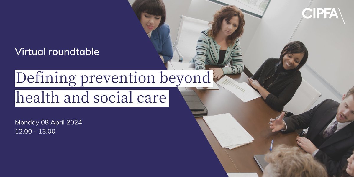 @CIPFA (@cipfa) on Twitter photo Join CIPFA on 08 April, 12:00-13:00 for a roundtable on 'Defining prevention beyond health and social care'.
CIPFA has partnered with <a href="/HealthFdn/">The Health Foundation</a> to develop a scope and definition of prevention that encompasses the wider determinants of health.
Contact <a href="/zackrscott/">Zack Scott</a> to register. Join CIPFA on 08 April, 12:00-13:00 for a roundtable on 'Defining prevention beyond health and social care'.
CIPFA has partnered with <a href="/HealthFdn/">The Health Foundation</a> to develop a scope and definition of prevention that encompasses the wider determinants of health.
Contact <a href="/zackrscott/">Zack Scott</a> to register.