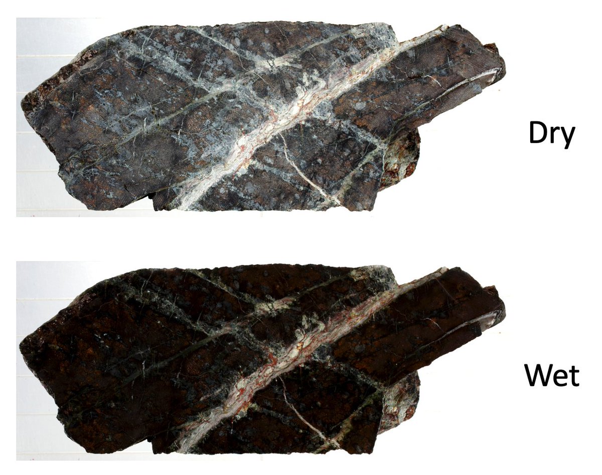 #Petrologists can study the #structure, #texture, and #colors better when they can compare a wet rock to when it is dry. We even #photograph the hard rocks as wet and dry for our records! #EXP402 #scientificoceandrilling #IODP #seafloor #offshore #science #geology #geosciences