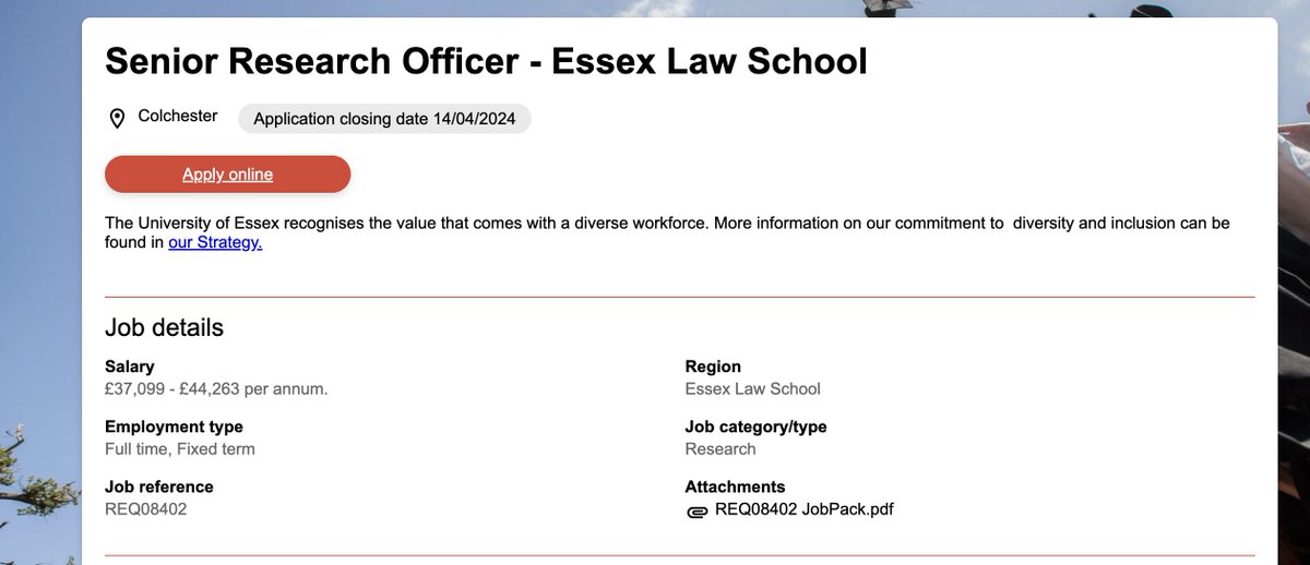 Work with us! We r hiring a 3-y post-doc, at Essex, to work with us on ‘Cumulative Civilian Harm in War: Addressing the Hidden Human Toll of the Law's Blind Spot’ Strong quant skills & interests in conflict, civilian protection or law? Please apply! vacancies.essex.ac.uk/tlive_webrecru…