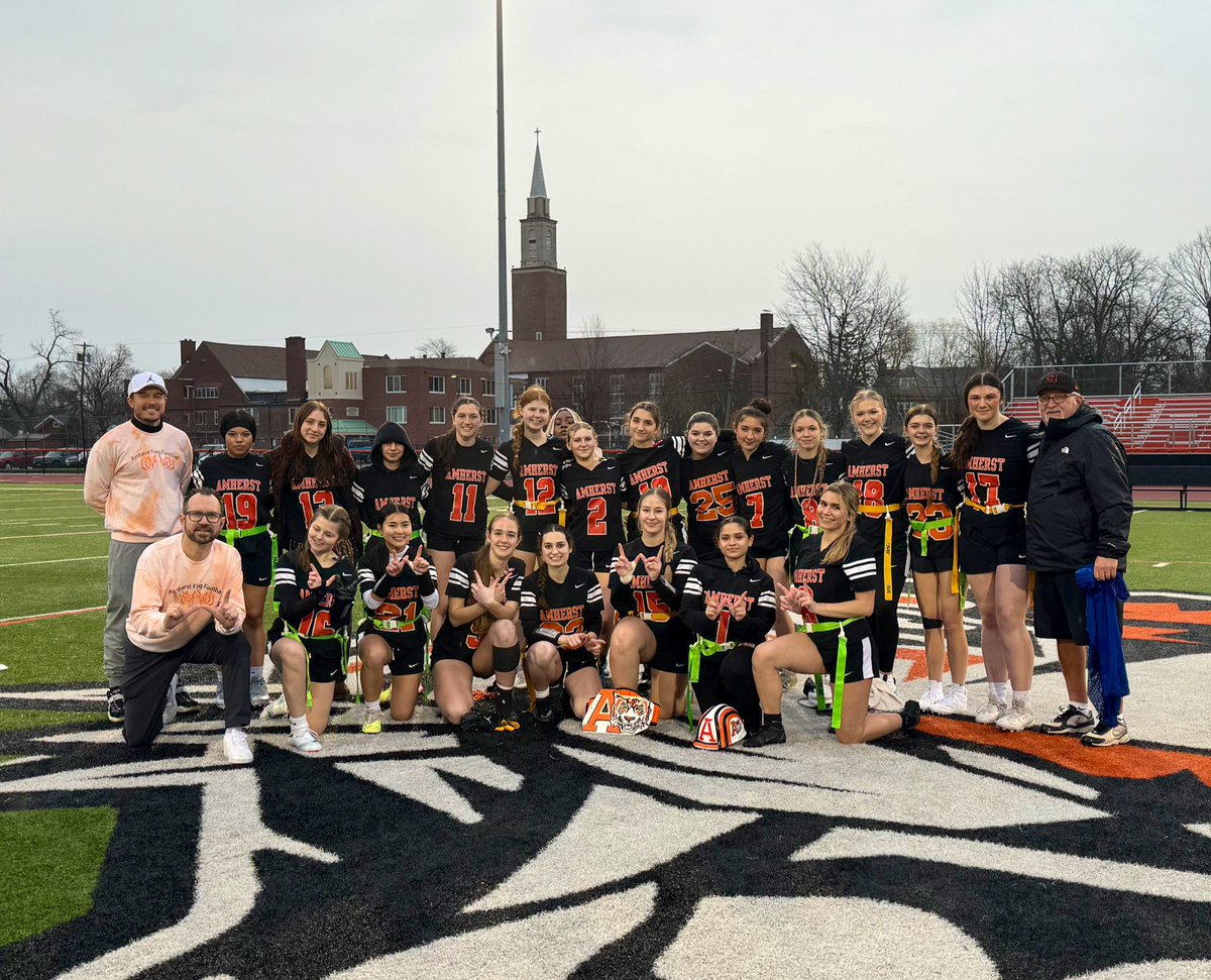 The Girls Flag football team moves to 2-0 before break with victories over Hamburg and Lancaster. They open league play on Wednesday, 4/10 at Health Sciences.
<a href="/flag_vi/">SectionVIFlag</a> 
@AmherstHS 
<a href="/AmherstBball1/">Amherst Basketball</a>