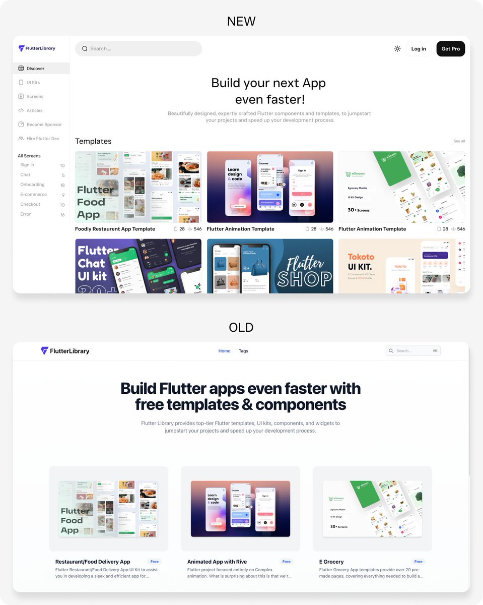 We've redesigned flutterlibrary.com and here's a sneak peek👀 compared to the old look. We'd love to hear your feedback!