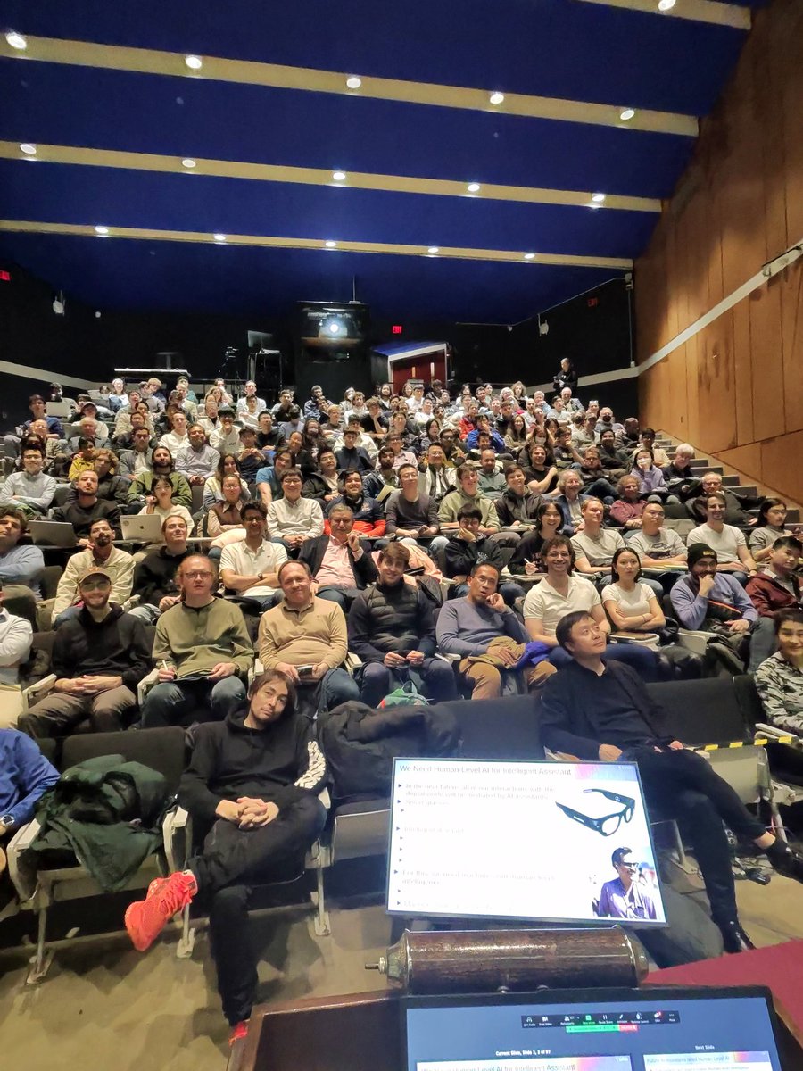 Full house for my lecture hosted by the Center of Mathematical Sciences and Applications at Harvard yesterday. Video will be available from the CMSA YouTube channel. Slides here: drive.google.com/file/d/1Ymx_LC… #RayBanMeta