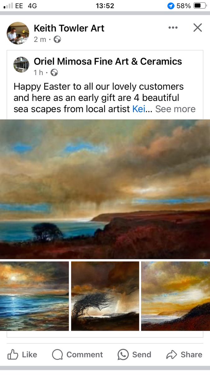 Thanks to @OrielMimosa for showing four of my new paintings 🙏 #Art #Wales