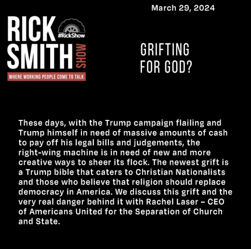 New episode of the @RickSmithShow podcast. #MSWMedia Guest: @rachelklaser Listen: podcasts.apple.com/us/podcast/gri…