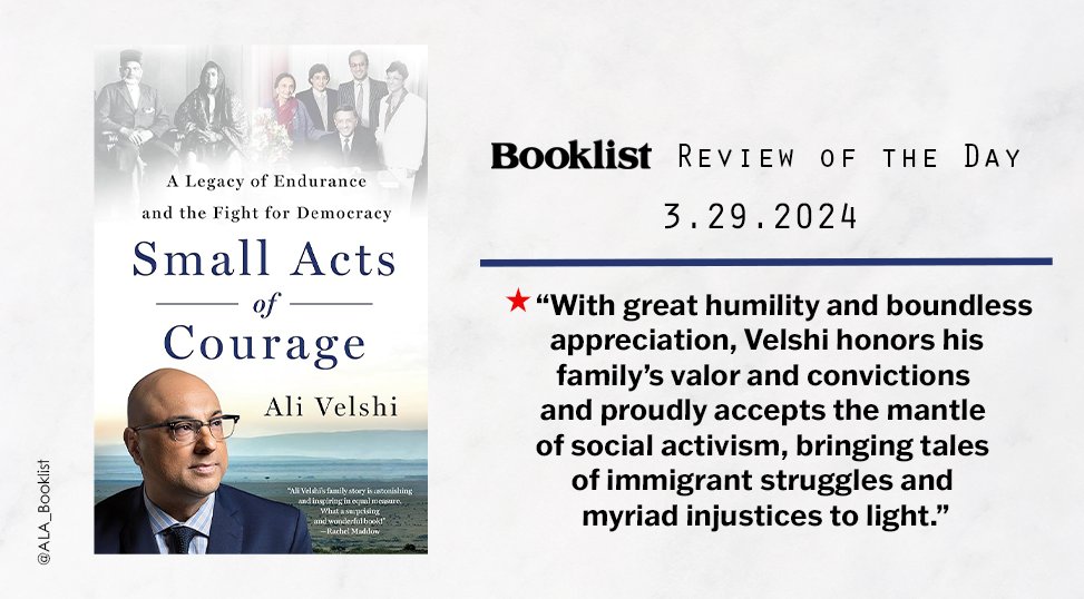 #ReviewoftheDay | SMALL ACTS OF COURAGE by @AliVelshi | @StMartinsPress @MacmillanLib | bit.ly/3IUjHVL